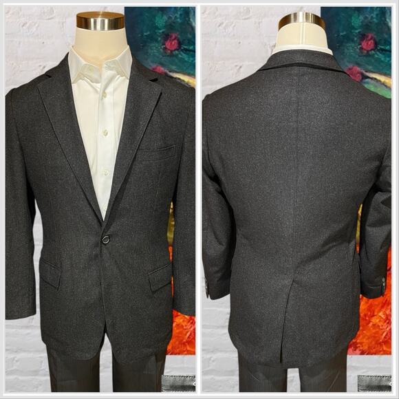 Gucci 40R Gray Flannel Unstructured Unlined Flannel Blazer Jacket 3/2 Roll - Picture 9 of 13
